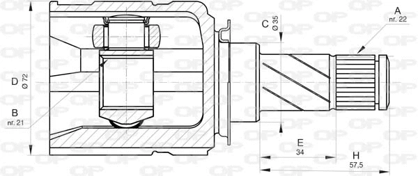 Jeu de joints, arbre de transmission OPEN PARTS CVJ5823.20