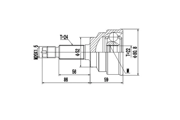Jeu de joints, arbre de transmission DYNAMATRIX DCV827016
