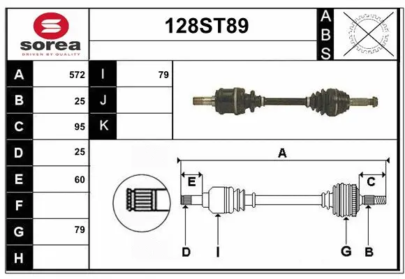 Arbre de transmission STARTCAR 128ST89