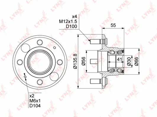 Kit de roulements de roue LYNXAUTO WH-1423