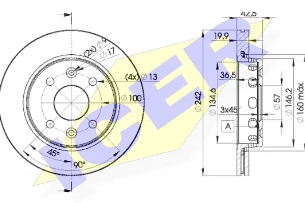 Disque de frein ICER 78BD3253-2