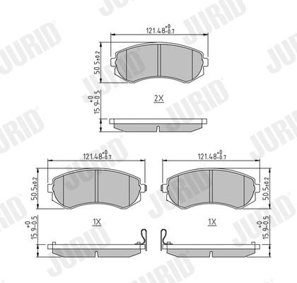 Kit de plaquettes de frein, frein à disque JURID 572541J