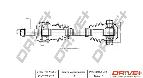 Arbre de transmission Dr!ve+ DP2110.10.0110