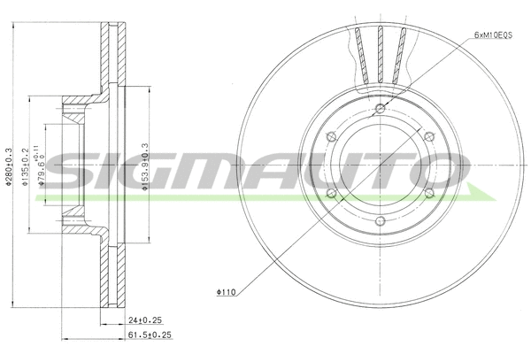 Disque de frein SIGMAUTO DBB067V