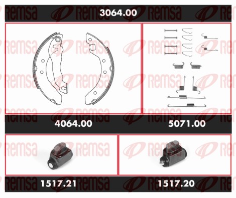 Kit de freins, freins à tambours REMSA 3064.00
