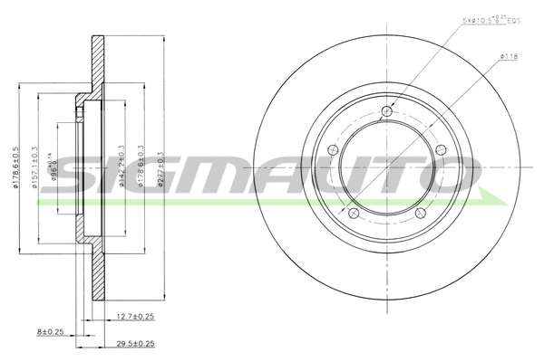 Disque de frein SIGMAUTO DBA419S