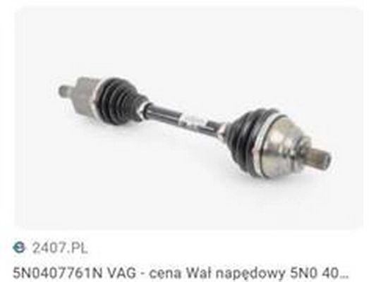 Arbre de transmission ZPY 5N0407761N