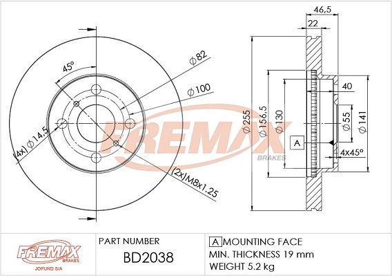 Disque de frein FREMAX BD-2038