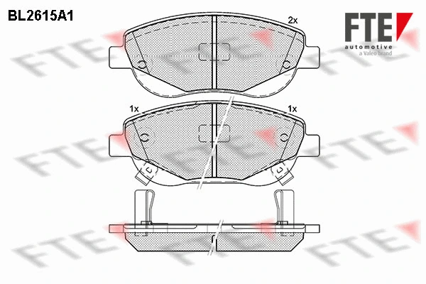 Kit de plaquettes de frein, frein à disque FTE 9010863