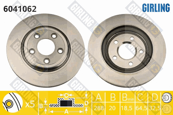 Disque de frein GIRLING 6041062