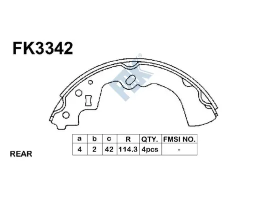 Jeu de mâchoires de frein FBK FK3342