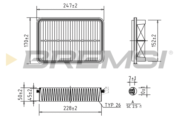 Filtre à air BREMSI FA1406