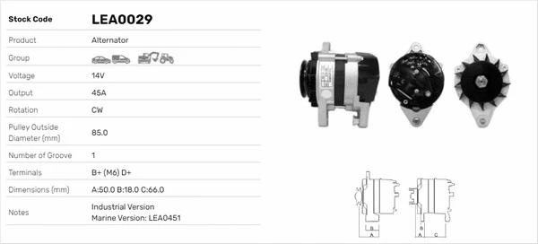 Alternateur LUSA LEA0029
