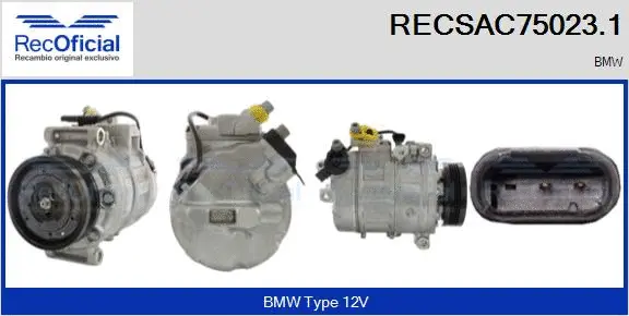 Compresseur, climatisation RECOFICIAL RECSAC75023.1
