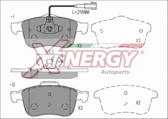 Kit de plaquettes de frein, frein à disque AP XENERGY X41230