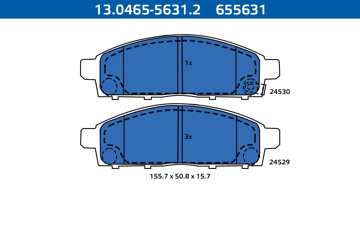 Kit de plaquettes de frein, frein à disque ATE-APAC 13.0465-5631.2
