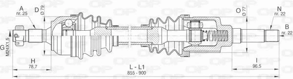 Arbre de transmission OPEN PARTS DRS6459.00