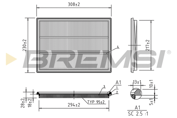 Filtre à air BREMSI FA1379