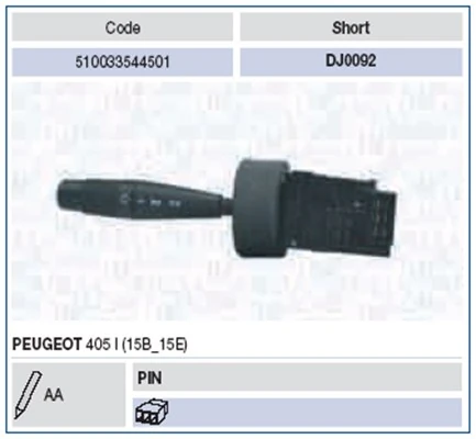 Commutateur de colonne de direction MAGNETI MARELLI 510033544501