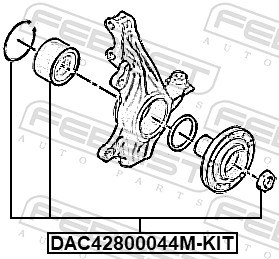Roulement de roue FEBEST DAC42800044M-KIT