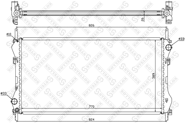 Radiateur, refroidissement du moteur STELLOX 10-25131-SX