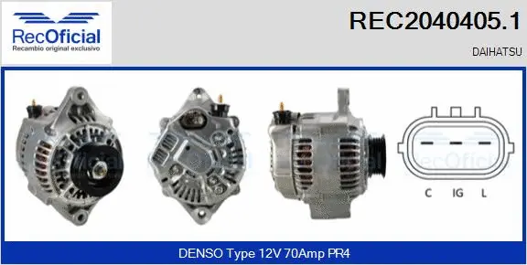Alternateur RECOFICIAL REC2040405.1