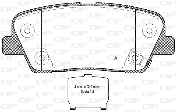 Kit de plaquettes de frein, frein à disque OPEN PARTS BPA1274.02