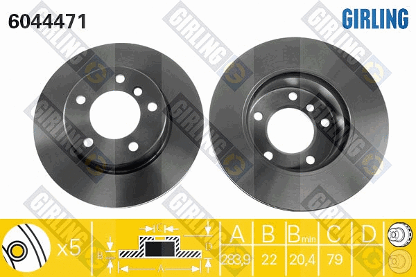 Disque de frein GIRLING 6044471