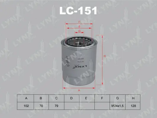 Filtre à huile LYNXAUTO LC-151