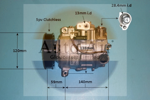 Compresseur, climatisation AUTO AIR GLOUCESTER 14-1764