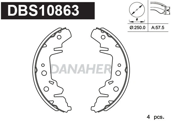 Jeu de mâchoires de frein DANAHER DBS10863