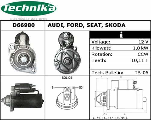 Démarreur Technika D66980