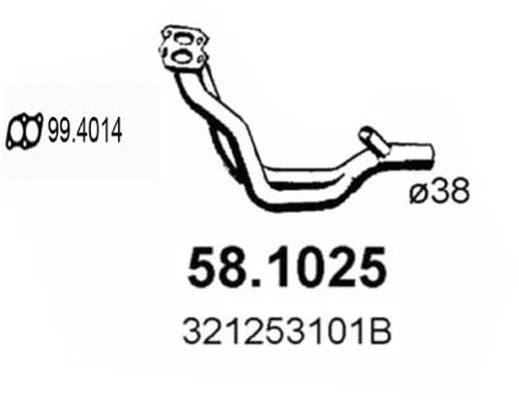 Tuyau d'échappement ASSO 58.1025