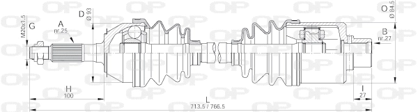 Arbre de transmission OPEN PARTS DRS6022.00