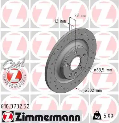 Disque de frein ZIMMERMANN 610.3732.52