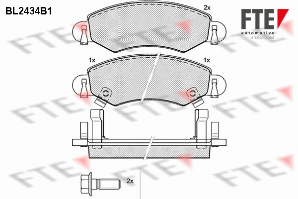 Kit de plaquettes de frein, frein à disque FTE 9010735