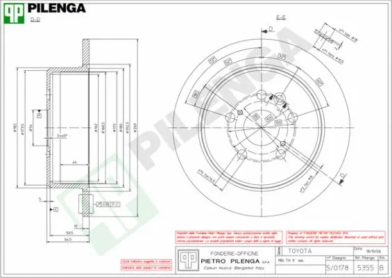 Disque de frein PILENGA 5355