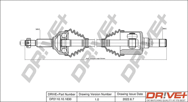 Arbre de transmission Dr!ve+ DP2110.10.1830