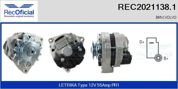 Alternateur RECOFICIAL REC2021138.1