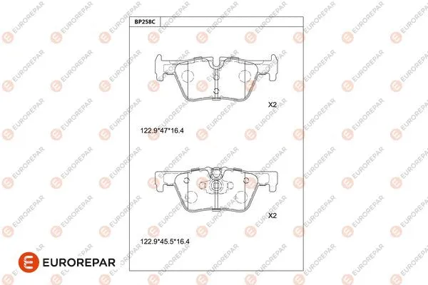 Kit de plaquettes de frein, frein à disque EUROREPAR 1681229680