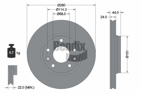 Disque de frein BENDIX Braking BDS2328