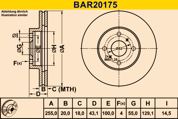 Disque de frein BARUM BAR20175
