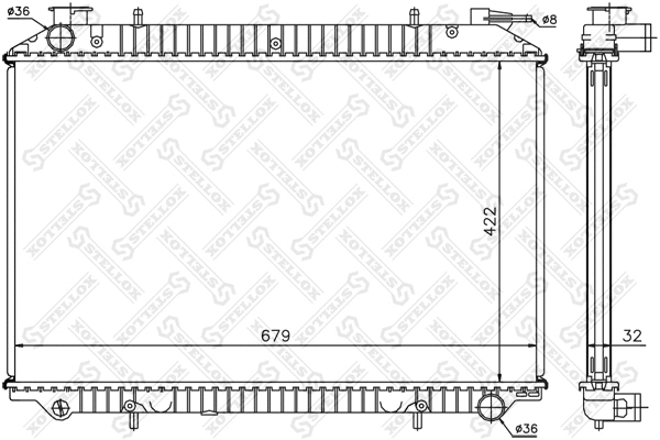 Radiateur, refroidissement du moteur STELLOX 10-25975-SX