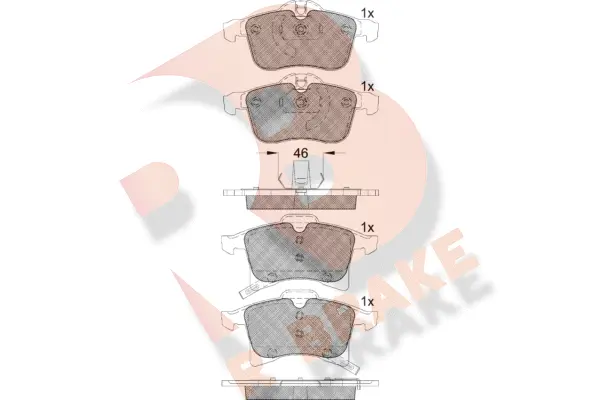 Kit de plaquettes de frein, frein à disque R BRAKE RB1592