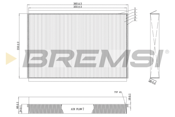 Filtre, air de l'habitacle BREMSI FC0857C
