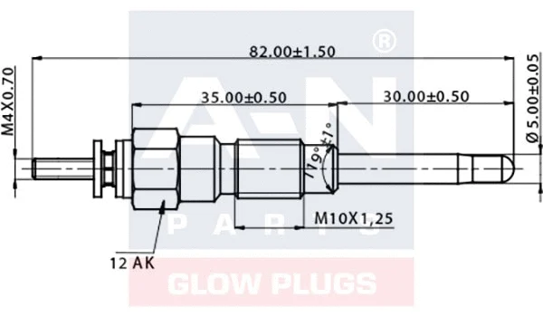 Bougie de préchauffage A-N PARTS A-N121716