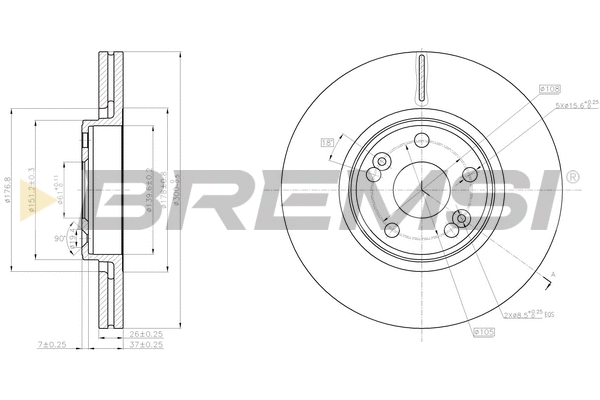 Disque de frein BREMSI CD8152V