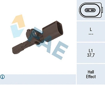 Capteur, vitesse de roue FAE 78451