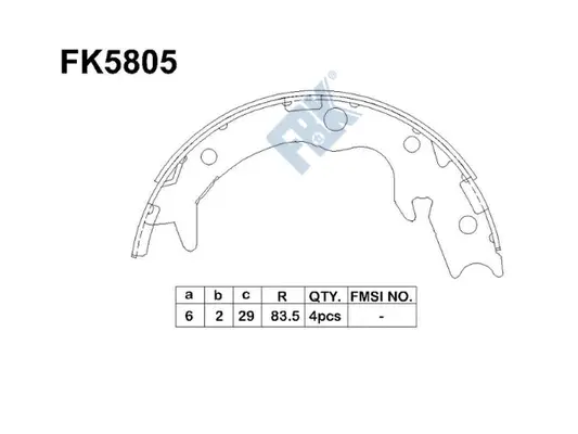 Jeu de mâchoires de frein FBK FK5805