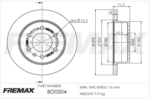 Disque de frein FREMAX BD-0204